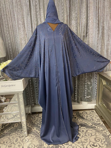 Midnight Sky Embellished Butterfly Abaya