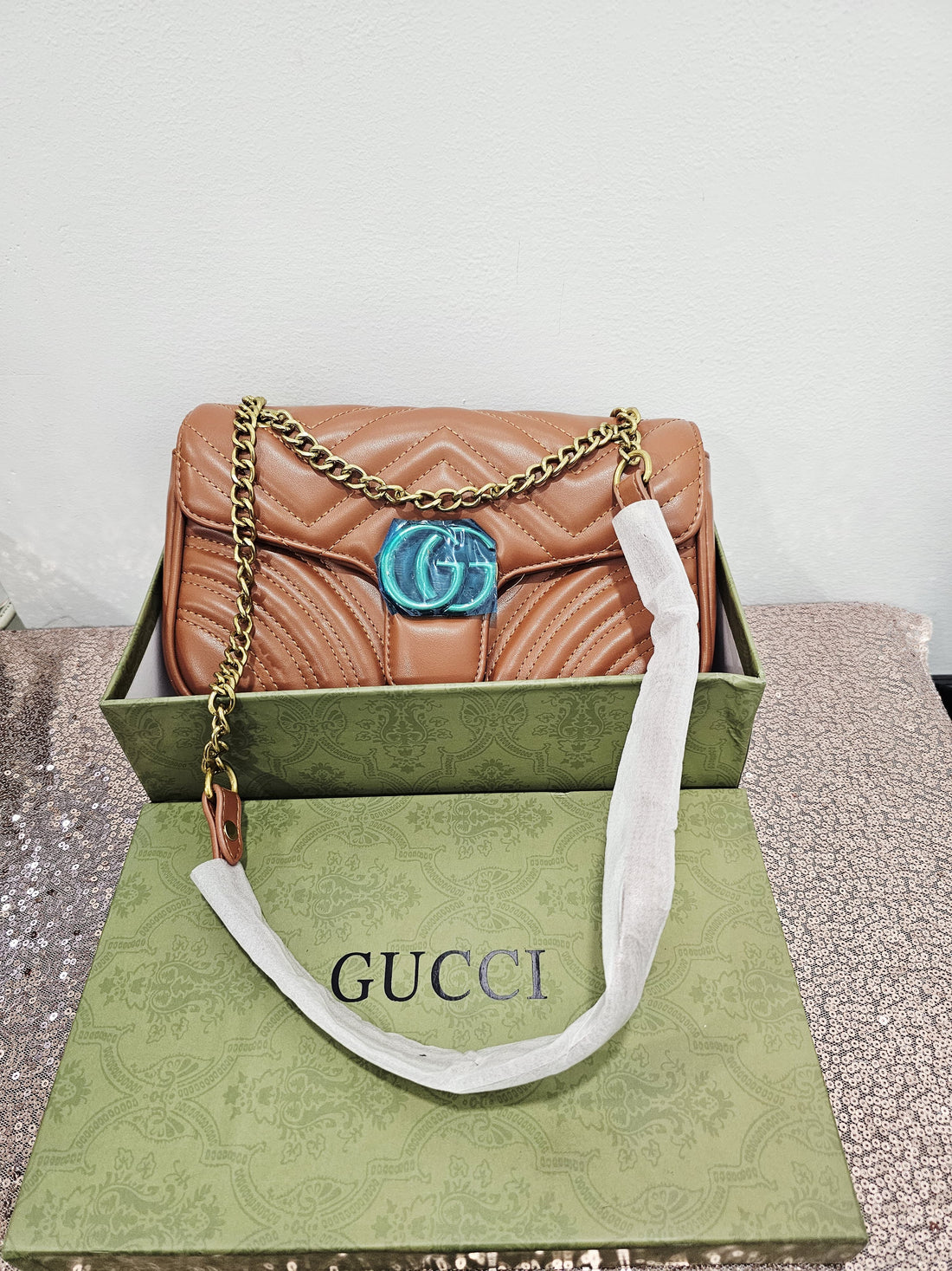 Gucci GG Marmont Small Matelassé Chevron Shoulder Bag